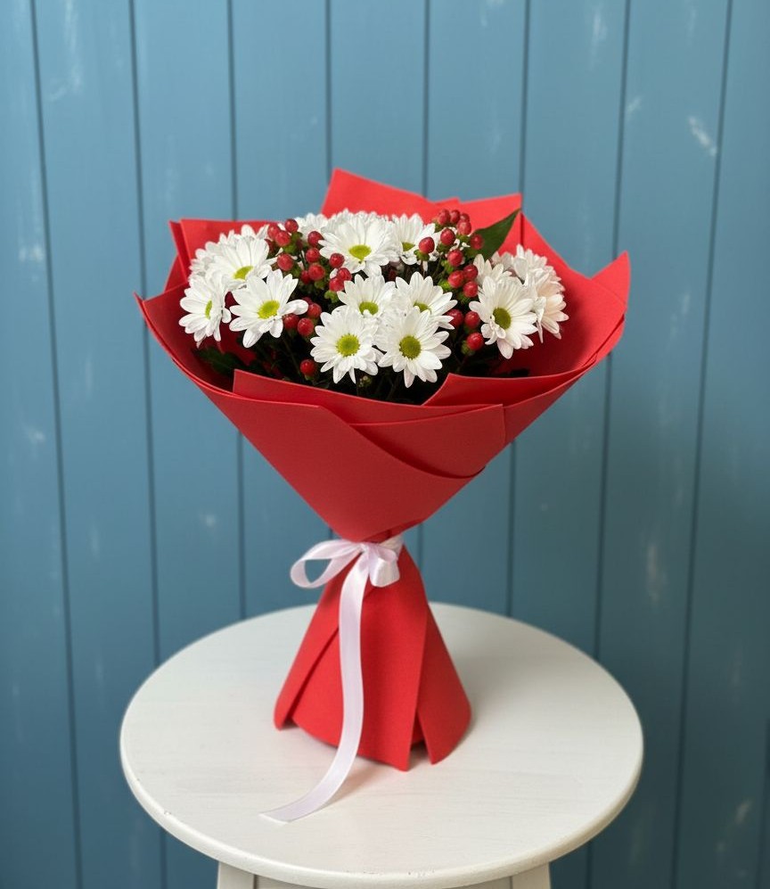 Букет цветов из: Хризантемы в Петра Дубрава