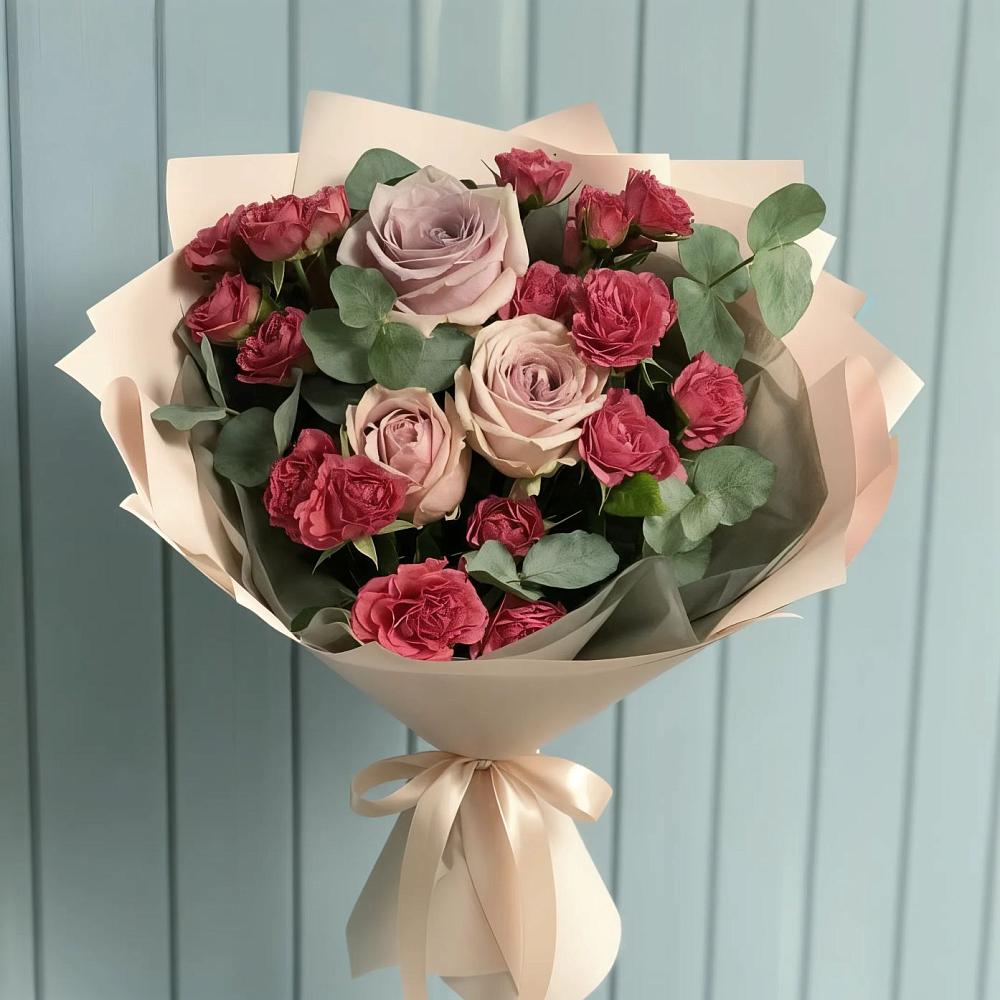 Букет цветов из: Гвоздики и Розы в Петра Дубрава