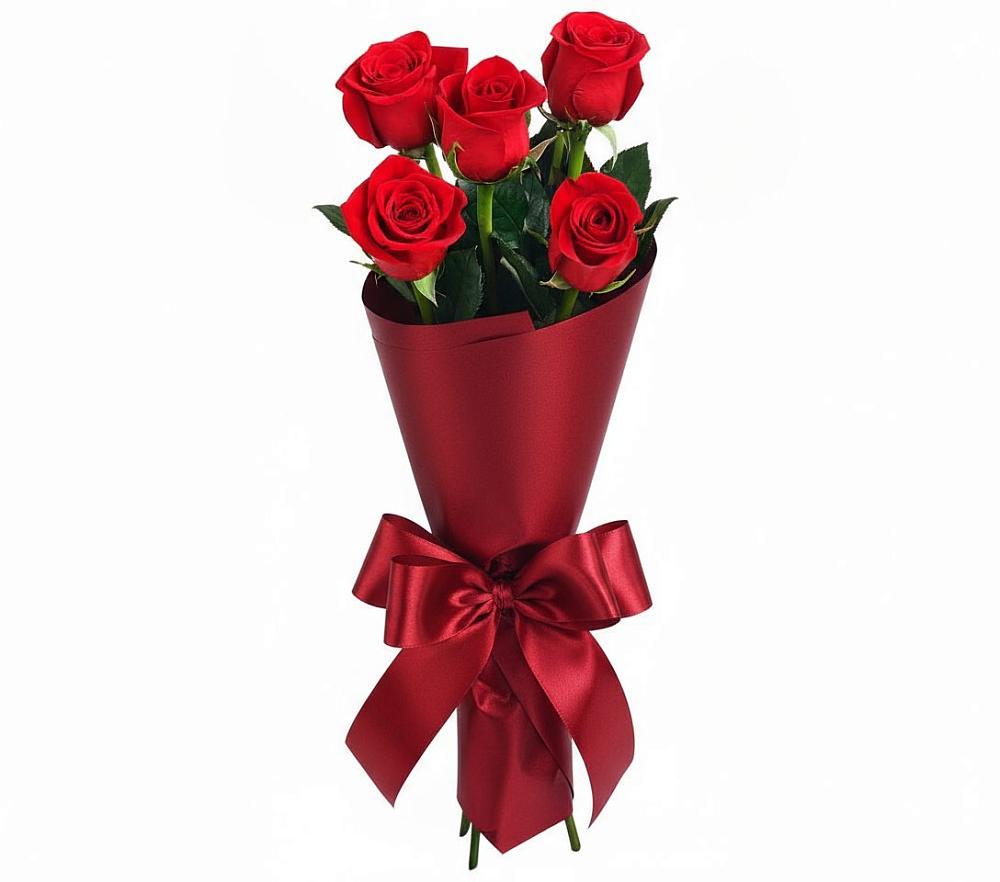 Букет 5 Красных роз Эдлесс Лав в Петра Дубрава