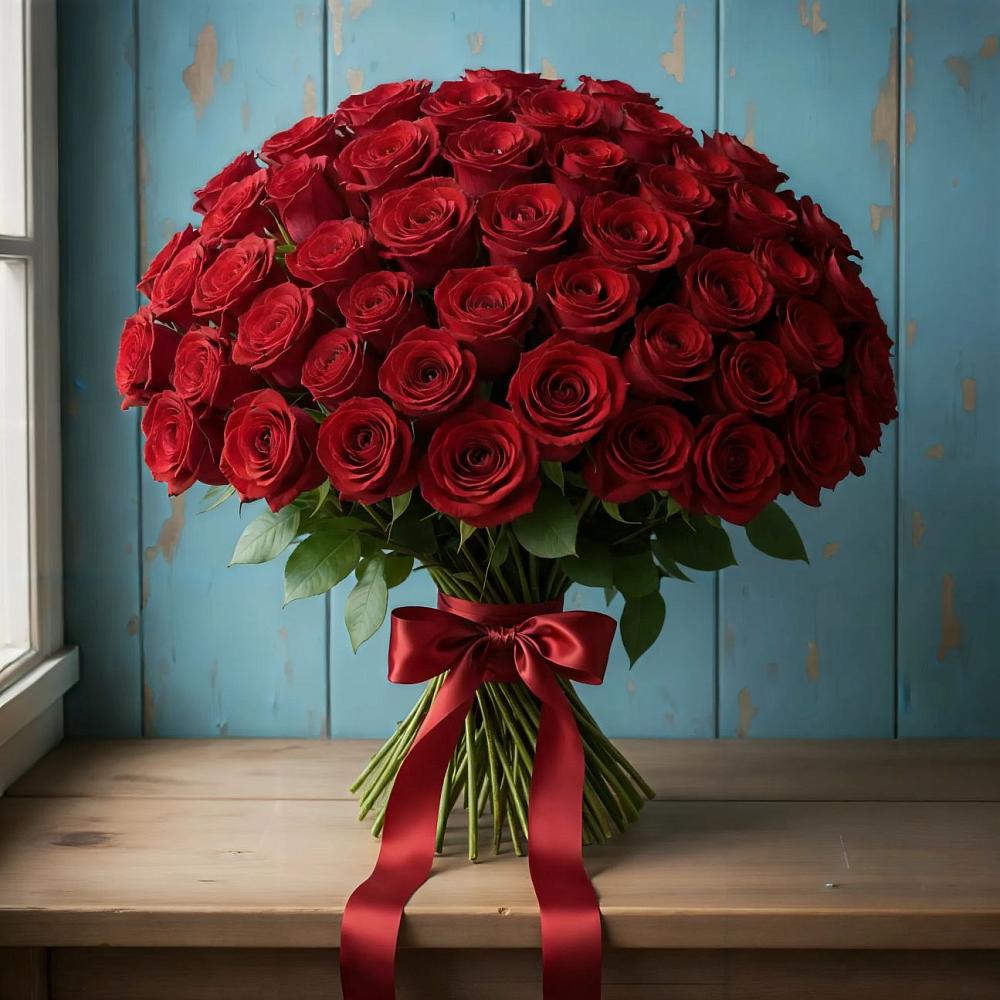 Букет Красные розы Блэк Меджик в Петра Дубрава