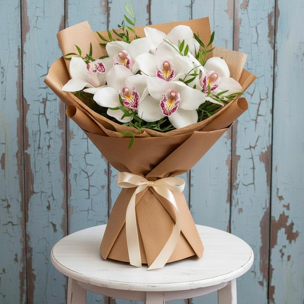 Букет цветов из: Орхидеи и Розы в Петра Дубрава