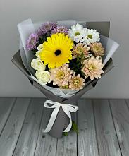 Букет цветов из:  Розы, Герберы и Хризантемы в Петра Дубрава