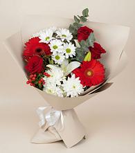 Букет цветов из:  Розы, Хризантемы, Герберы и Лилии в Петра Дубрава