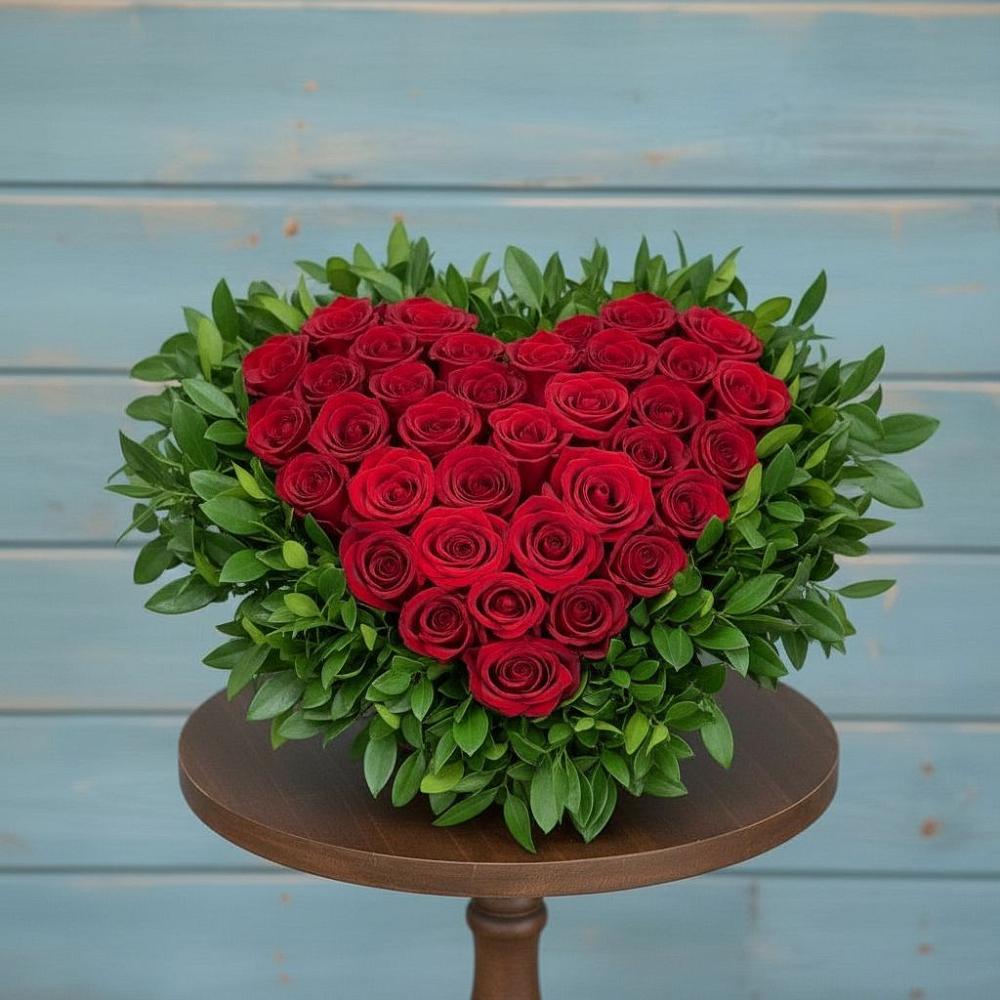 Цветочная композиция из Розы в виде сердца в Петра Дубрава