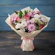 Букет цветов из:  Хризантемы, Альстромерии и Розы в Петра Дубрава