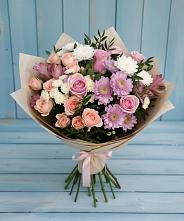 Букет цветов из:  Хризантемы, Розы и Альстромерии в Петра Дубрава