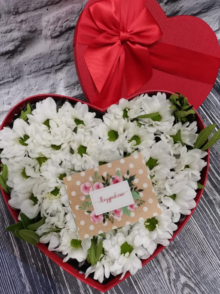 Цветочная композиция из Хризантемы в виде сердца в Петра Дубрава